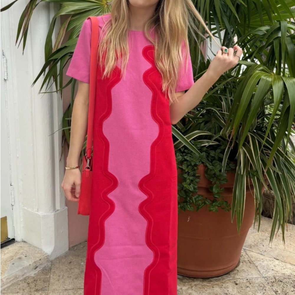 TUCKERNUCK
Poppy and Hot Pink Placed Embroidery James Dress
